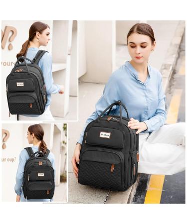 SndMor Waterproof Baby Diaper Bag Backpack - Large Unisex Design with Diaper Station & Changing Pad (Stylish Black) - Buy Online on GoSupps.com