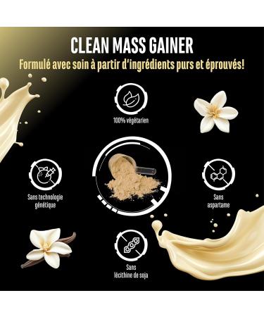 Clean Weight Gainer - 3 kg - Avec Glucides Complexes et Prot ines - Id al pour la Phase de Prise de Masse - Poudre pour la Prise de Masse et de Poids - V g tarien - Saveur Vanilla Vanilla 3 kg - Buy Online on GoSupps.com