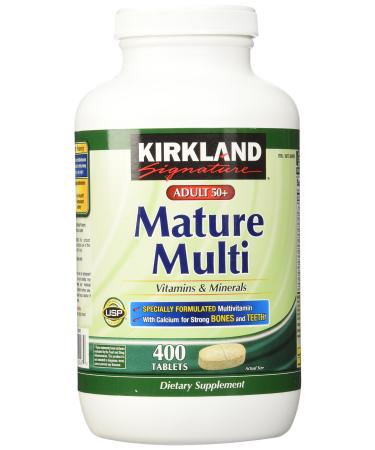 Kirkland Signature Mature Adult Multi Vitamin Tablets - 400 ct Unflavored 400 Count (Pack of 1)