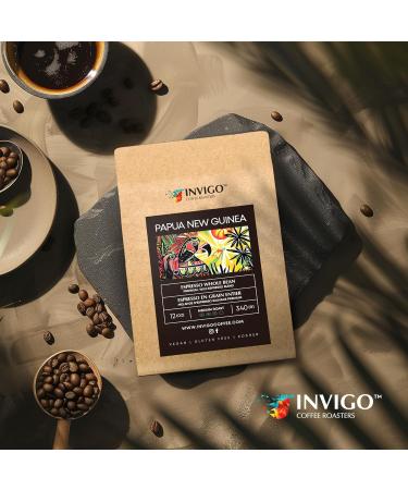 Invigo Espresso Coffee Beans 340g - Aroma-Rich Whole Coffee Bean Small Batch Local Premium Roasting Vegan & Gluten-Free Birthday or Christmas Gift for Coffee Lovers Whole Bean Papua New Guinea - Buy Online on GoSupps.com
