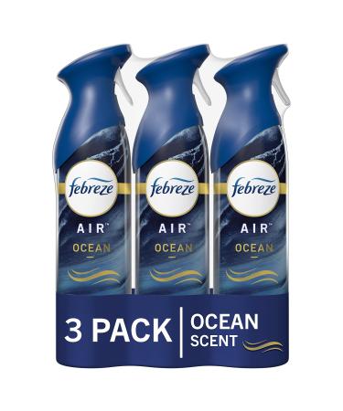 Febreze Air Freshener Spray, Ocean Scent, Odor Eliminator for Strong Odor, 8.8 oz (Pack of 3) Ocean 8.8 Ounce (Pack of 3)