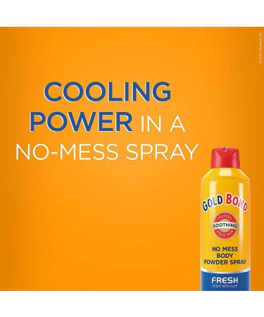 Gold Bond No Mess Body Powder Spray 7 oz. - Fresh Scent With Aloe | Fast and Easy Application - Buy Online on GoSupps.com