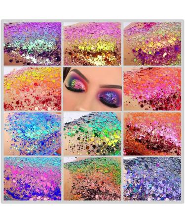GL-Turelifes Chameleon Body Glitter Gel Set - Sparkling Chunky Glitter for Eyes, Face, Lips & Body - Festival Cosmetic Glitter - Long Lasting - 2 Pack - Buy Online on GoSupps.com