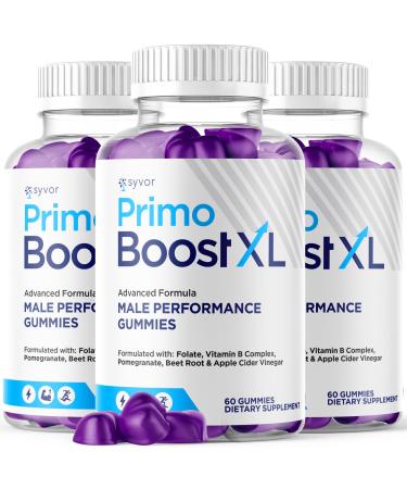 (3 Pack) Primo Boost XL Gummies Official Primo Boost XL Gummys with All Natural Ingredients Advanced PrimoBoost Health & Wellness Formula with Max Strength Active Lifestyle Vitamins (180 Gummies)