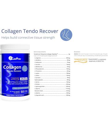 CanPrev - Collagen Tendo Recover 250g Powder - Helps to Reduce Joint Pain Associated with Osteoarthritis - Athletic Support - Bioactive Collagen Peptides Helps Build Connective Tissue Strength - Buy Online on GoSupps.com