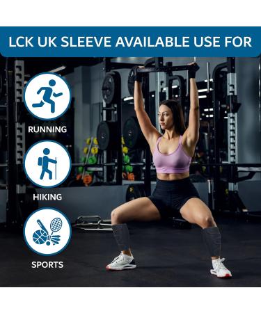 LCK UK Adjustable Calf Support Sleeve for Muscle Pain Relief - Compression Shin Brace for Running Sports Recovery - Reduces Swelling - Men and Women (Black) - Buy Online on GoSupps.com