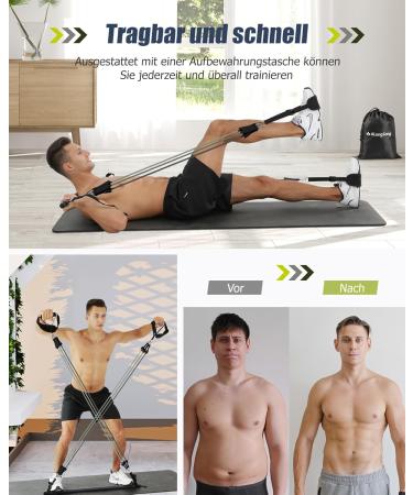 Buy Along Song Fitness Straps Pilates Bar Set with Adjustable Resistance Bands - 6 Straps (20/30/40lbs or 30/40lbs) Pilates Rod Handles & Door Anchor - Perfect for Home Workouts - Buy Online on GoSupps.com