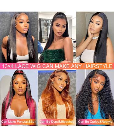 Idoli 22 Inch Natural Black Straight Lace Front Human Hair Wig | Pre Plucked 150% Density Brazilian Glueless Wig with Baby Hair - Buy Online on GoSupps.com