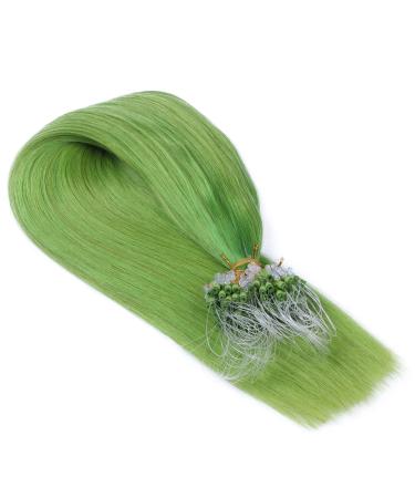Micro -Ring/Loop Hair Extensions (#green - 60 cm - 200 strands - 0.5g) 100% Remy real hair hair extension micro ring remy quality very easy to use - by hair professional