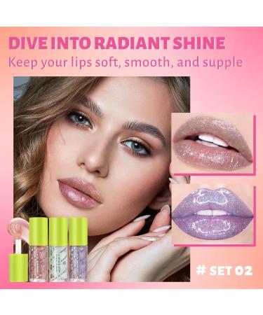 UCANBE 3 Reflective Color Lip Glow Oil | Intense Moisture Lip Oil - Non-Sticky Gloss for All-Day Wear in Pink Crystal & Mermaid Colors - Buy Online on GoSupps.com