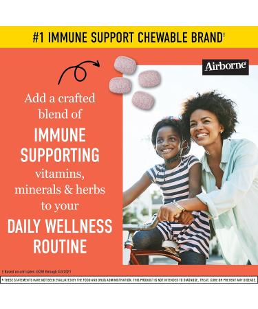 Airborne 1000mg Vitamin C Chewable Tablets Citrus & Very Berry Flavor Bundle - Immune Support with Zinc and Antioxidants - 2x96ct Bottles - Buy Online on GoSupps.com