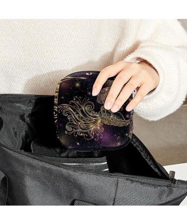 Gold-Colored Peacock Napkin Storage Bag | Portable Period Bag for Women & Teens - Multi-Functional Tampon & Menstrual Cup Holder - Buy Online on GoSupps.com