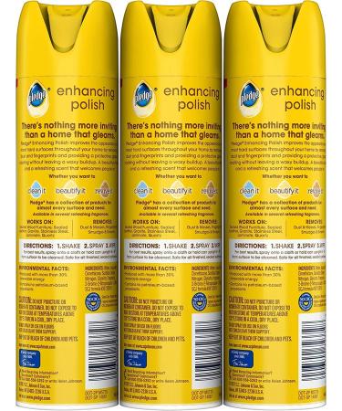 Pledge Multi-Surface Furniture Polish Spray - Lemon Scented - 9.7 oz (Pack of 3) - Works on Wood, Granite, and Leather - Shines and Protects - Buy Online on GoSupps.com