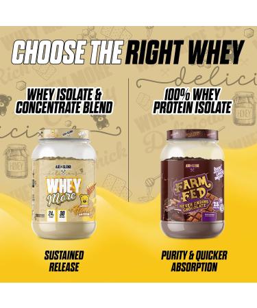 Axe & Sledge WHEY More Premium Protein Blend | 24g Protein Whey Concentrate & Isolate | Prebiotic Fiber for Enhanced Absorption | Creamy Delicious Versatile | 30 Servings Honey Grizzly Graham - Buy Online on GoSupps.com