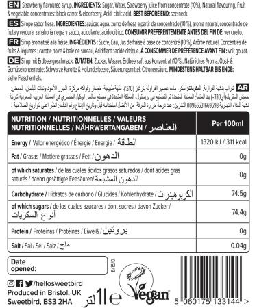 Sweetbird Strawberry Syrup 1L - FS250 | Delicious Flavored Syrup - Buy Online on GoSupps.com