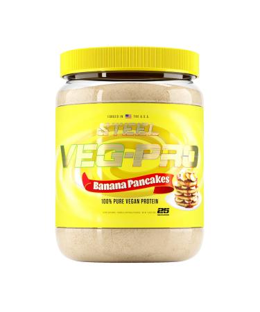 Steel Supplements Veg-PRO | Vegan Protein Powder, Banana Pancakes | 25 Servings (1.65lbs) | Organic Protein Powder with BCAA Amino Acid | Gluten Free | Non Dairy | Low Carb Formula Banana Pancakes 1.65 Pound (Pack of 1)