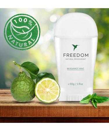 FREEDOM Natural Deodorant - Aluminum & Paraben Free, 24-Hour Odor Protection (Bergamot Mint) - Buy Online on GoSupps.com