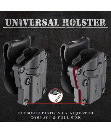 Universal OWB Holster | Compact to Full Size Pistols | Custom Size | Index Finger Release | Adjustable Cant | Autolock | Outside Waistband | Matte Black Finish | Left/Right Handed Option - Buy Online on GoSupps.com