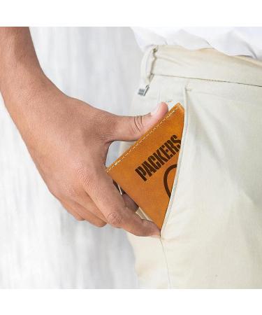 NFL Green Bay Packers Mens Trifold Wallet | Laser-Engraved Logo | Vegan Leather | ID Window & Card Holder | Ideal Gift - Buy Online on GoSupps.com