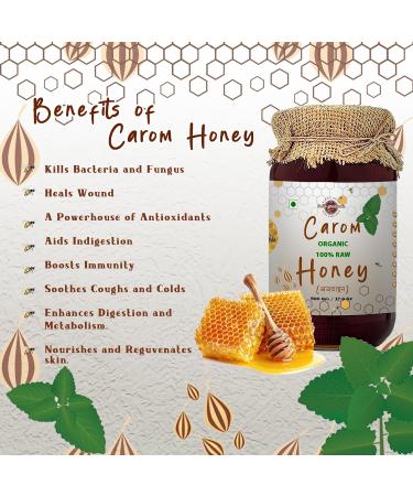 100% Raw Organic Unprocessed NMR Certified Premium Superfood for Nourishing Wellness Raw Non-GMO Honey (Carom 500ml) Carom 1 count (Pack of 1) - Buy Online on GoSupps.com