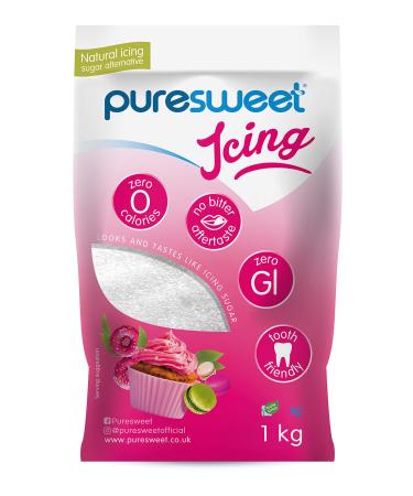 Puresweet Icing 100% Natural Zero Calorie Icing Sugar Alternative 1kg No Bitter Aftertaste Diabetic Friendly Tooth Friendly Vegan Non GMO (Recyclable Pouch) - Buy Online on GoSupps.com