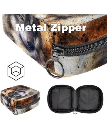 Stylish Menstruation Pad Bag with Zipper - Women's Napkin & Tampon Collector Bag (Elsatian Dog Painting) | International Shipping - Buy Online on GoSupps.com