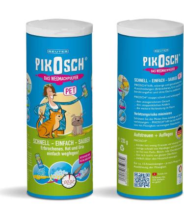 PIKOSCH Pet 235g special cleaner - liquid absorber - vomit powder for the disgusting removal of urine vomit and other excrement of your pet - Buy Online on GoSupps.com