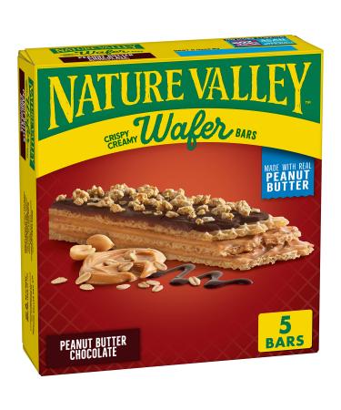 Nature Valley Wafer Bars, Peanut Butter Chocolate, 1.3 oz, 5 ct (Pack of 6)