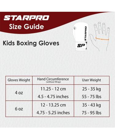Starpro Boxing Gloves for Kids | 6oz Black Gloves for Ages 6-10 | Perfect Fit for Small Hands & Hand Protection - Buy Online on GoSupps.com