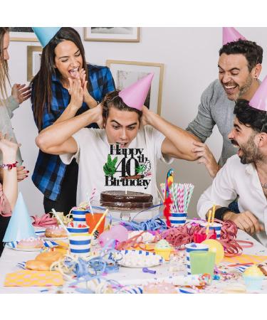 Weed Themed 40th Happy Birthday Cake Topper - Weed Themed Birthday Party 420 Themed Party Dope Decoration Unisex - LIANGSS - Buy Online on GoSupps.com