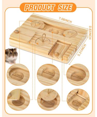 OVERTANG 6-in-1 Wooden Interactive Foraging Toy for Small Animals - Ideal for Hamsters, Guinea Pigs, Rabbits, Chinchillas, Rats, and Gerbils - Buy Online on GoSupps.com
