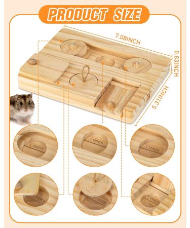 Guinea Pig Foraging Toys 6 in 1 Hamsters Wooden Interactive Enrichment Toys Treat Dispenser for Small Animal Funny Toys for Rabbits Bunny Chinchillas Rats and Gerbils - Buy Online on GoSupps.com