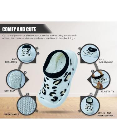 Dookeh Baby Shoes Soft Sole Sneakers for Boys & Girls | Infant/Toddler Sock Shoes 6-9 Months | A1 Leopard Light - Buy Online on GoSupps.com