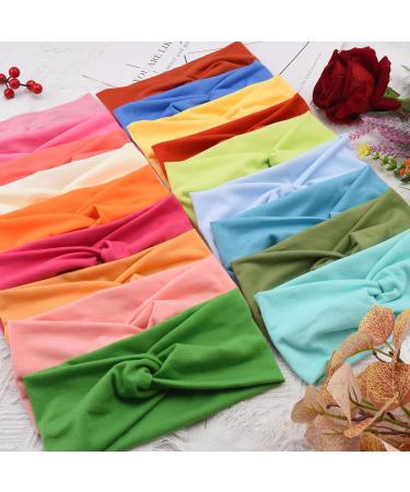 Feqo 18-Piece Elastic Headband Set for Women | Knotted Turban Hair Accessories | Yoga & Fitness | 18 Candy Colors - Buy Online on GoSupps.com