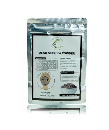 SVATV Dead Sea Mud Powder with Nourishes Exfoliates Softens & Detoxify Skin Deep Pore Cleansing Properties - Face Mask Powder Mud Bath or Dead Sea mud for All type of Skin- 227g | 8 Oz Dead Mud Sea Clay