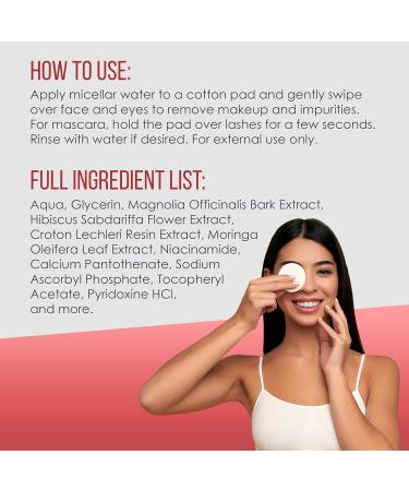 Micellar Water for Sensitive Skin with Organic Aloe Vera - 99.1% Natural Ingredients Vegan Hydrating Facial Cleanser & Micellar water Makeup Remover - 13.5 Fl Oz (Magnolia for All Skin Types) - Buy Online on GoSupps.com
