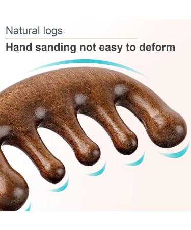 Premium Wooden Massage Comb | Wide Tooth Sandalwood Head Massage Tool for Acupuncture & Gua Sha | Unisex Hair Care - Buy Online on GoSupps.com