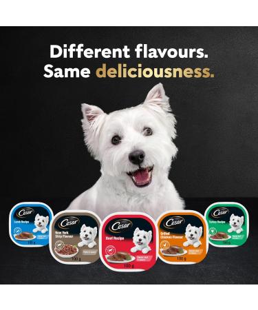 CESAR Home Delights Adult Wet Dog Food - 6 Beef Stew and 6 Hearty Chicken and Noodle Dinner in Sauce 12x100g Trays Beef Stew - Chicken 100 g (Pack of 12) - Buy Online on GoSupps.com