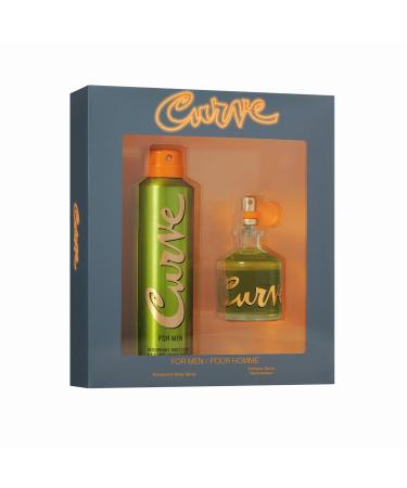 Curve for Men Men's Fragrance 2 Piece Gift Set 2.5 fl. oz. Eau de Cologne and 6.0 oz Deodorant Spray 1.25 Fl Oz (Pack of 2) EDC cologne2 Piece Gift Set