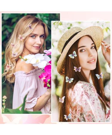 12PCS 3D Butterfly Hair Clips for Girls | Glitter Decorative Plastic Snap Clips for Women - Buy Online on GoSupps.com