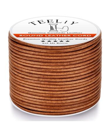 TeeLiy 3mm Flat Genuine Leather Cord, Strip Cord Braiding String Tan for  Jewelry Making, Leather Shoe Lace, Arts & Crafts (Tan_3MM_5Yards) Flat Tan