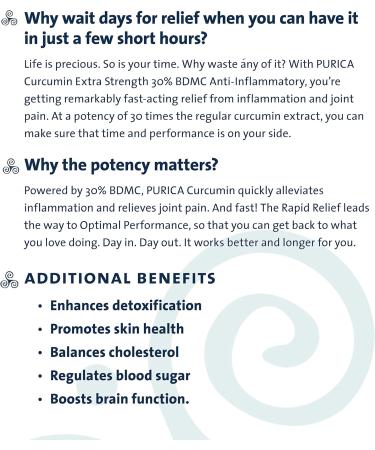 PURICA - Curcumin - Extra Strength - 30% BDMC - Vitamins for Skin Brain Health Supplements (120 Count (Pack of 1)) - Buy Online on GoSupps.com