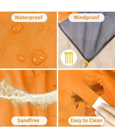 AOCKTOBAR Beach Blanket Waterproof Sandproof  96''108'' Picnic Beach Blankets Oversized for 4-7 Adults  Lightweight & Durable Beach Mat Quick Drying for Beach Travel  Camping  Hiking Orange(200*210) - Buy Online on GoSupps.com