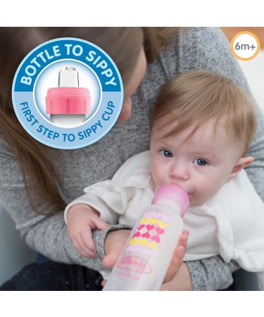 Dr. Brown's Options+ Narrow Bottle to Sippy Baby Bottle Start Kit Pink 8 Ounce 8 oz Narrow Neck Start Kit Pink - Buy Online on GoSupps.com