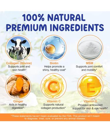 Premium Grass-Fed Liquid Collagen for Dogs - Skin and Coat Support Supplement with Biotin Vitamin C and Hyaluronic Acid - Buy Online on GoSupps.com