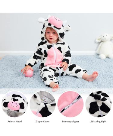 COOKY.D Unisex Winter Hooded Romper Jumpsuit | 2-36 Months | Cow Print | 6-12 Months - Buy Online on GoSupps.com