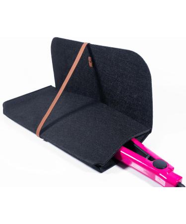 Glamza Hair Straightener Mat & Pouch - Made from Heat Resistant Safety Felt - Ideal for Home & Travel (Black (Pouchy)) - Buy Online on GoSupps.com