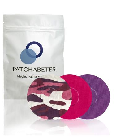 PATCHABETES - Guardian Sensor Tape Libre Freestyle Sensor Covers Waterproof (Pink Camo Mixed Pack)