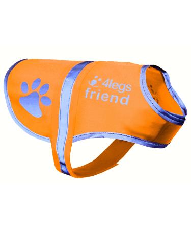 4LegsFriend Dog Safety Reflective Vest 5 Sizes - High Visibility for Outdoor Activity Day and Night Keep Your Dog Visible Safe From Cars & Hunting Accidents | Blaze Orange (X-Small) XS