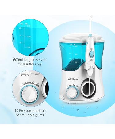 Silver Fork Water Flosser - 10 Pressure Settings Oral Irrigator Anti-Leakage Dental Cleaner with 7 Tips 600ml High Capacity for Braces & Teeth Care (Blue - Buy Online on GoSupps.com